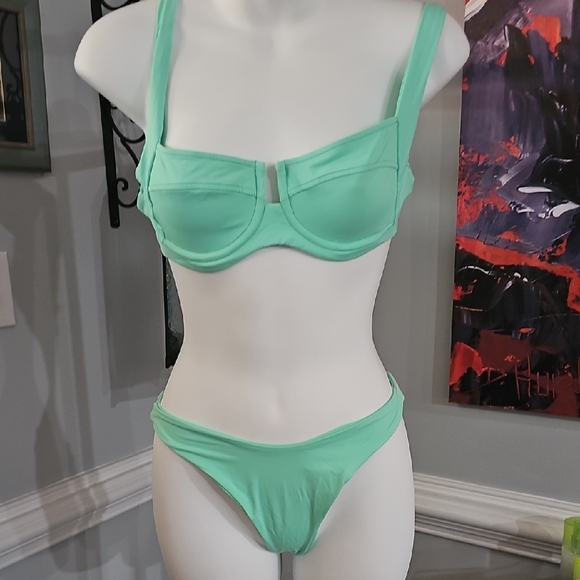 l*space Other - L*Space Mint Green Bikini Set Size Small Underwire Top High Cut Bottom NWT